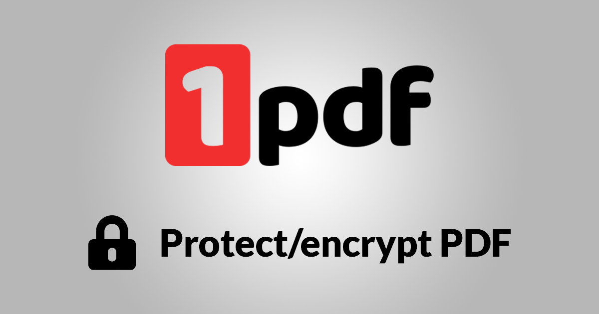 Protect/encrypt PDF file - 1pdf.io